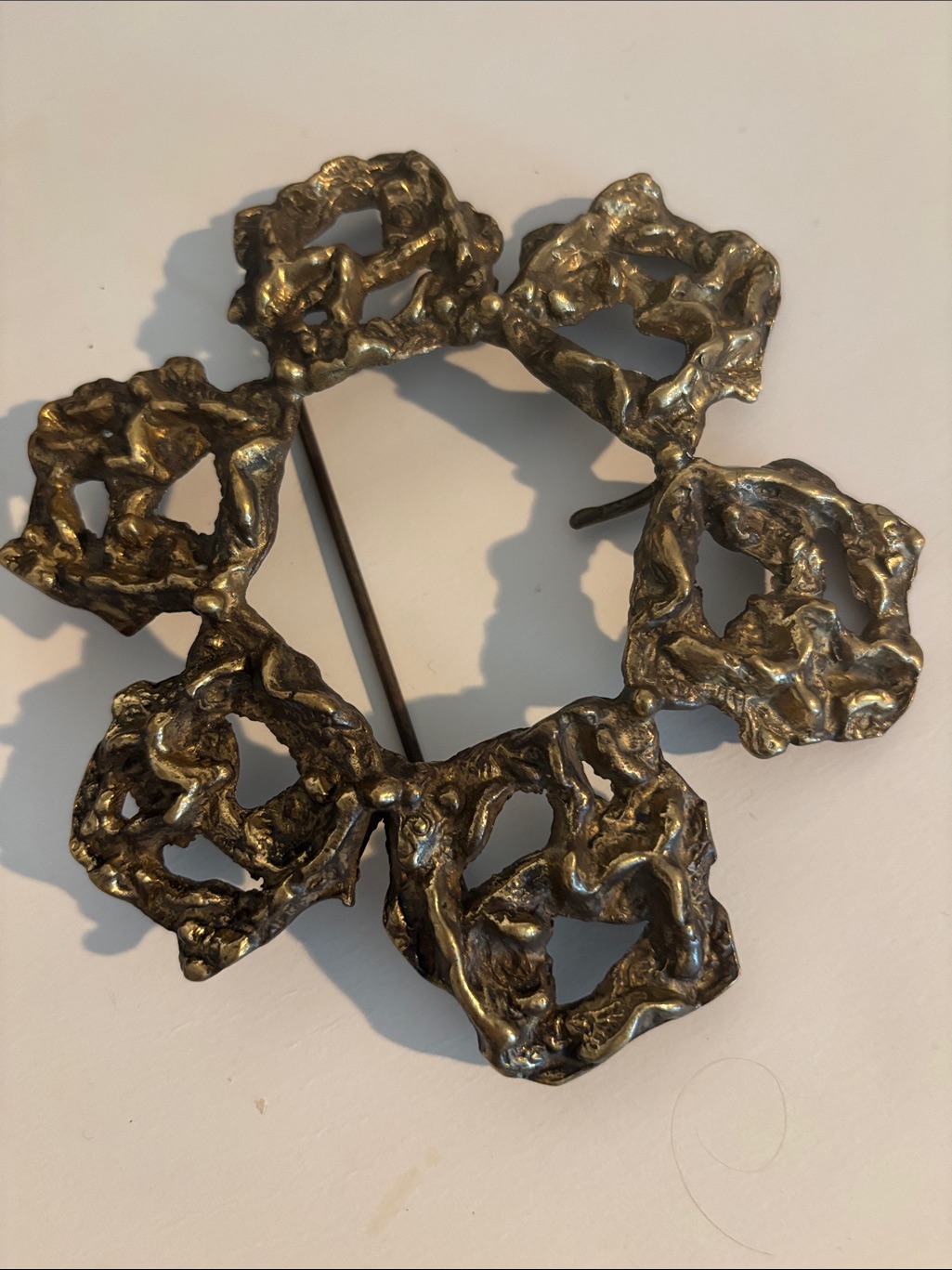 Vintage Brutalist Metal Belt Buckle